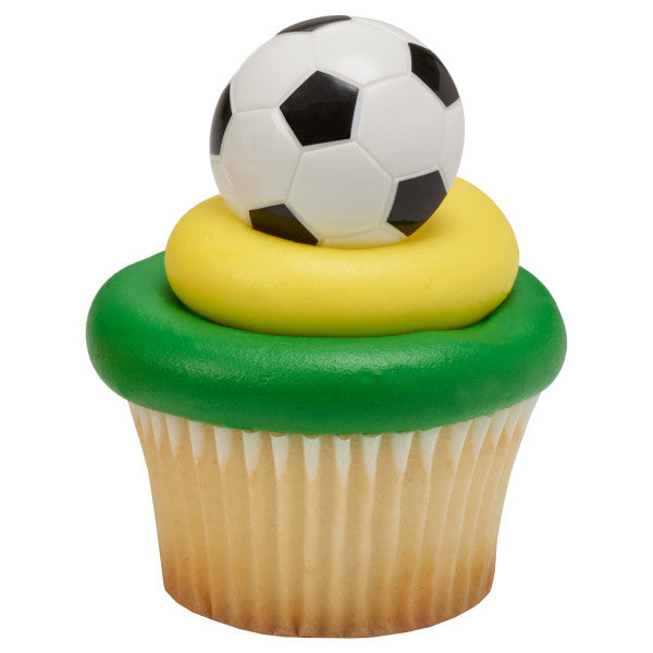 3D Soccer Ball Cupcake Rings