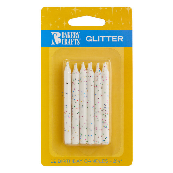 White Glitter Candles