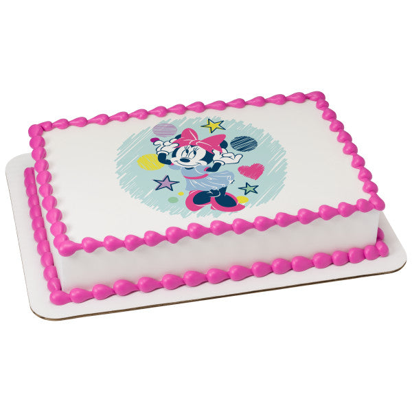 Minnie Mouse Sweet and Cute Edible Cake Topper Image