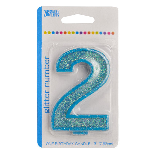 2 Glitter Numeral Candle