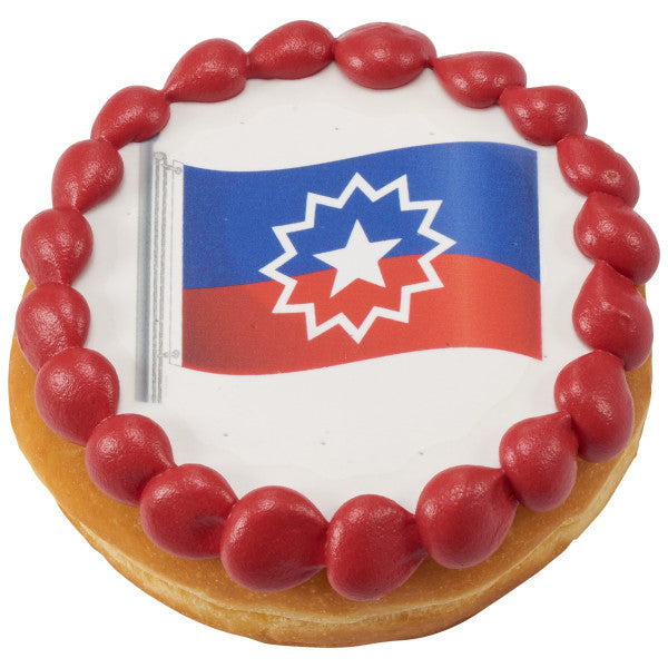 Juneteenth Flag Edible Cake Topper Image