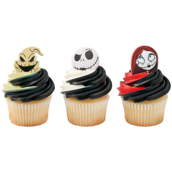 Anillos para cupcakes de Jack, Sally y Oogie Boogie de Pesadilla antes de Navidad