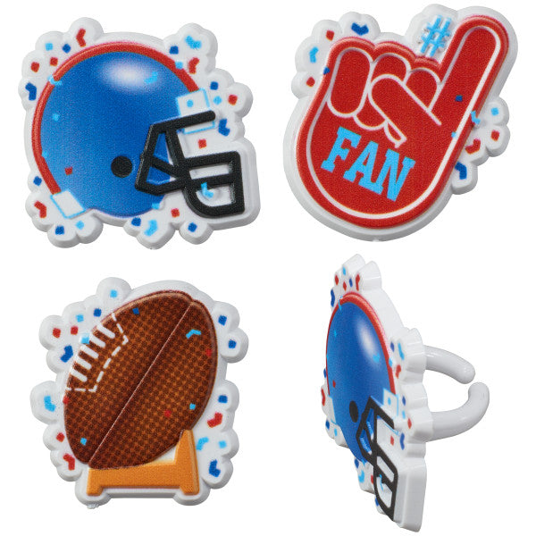 Football Assortment Cupcake Rings