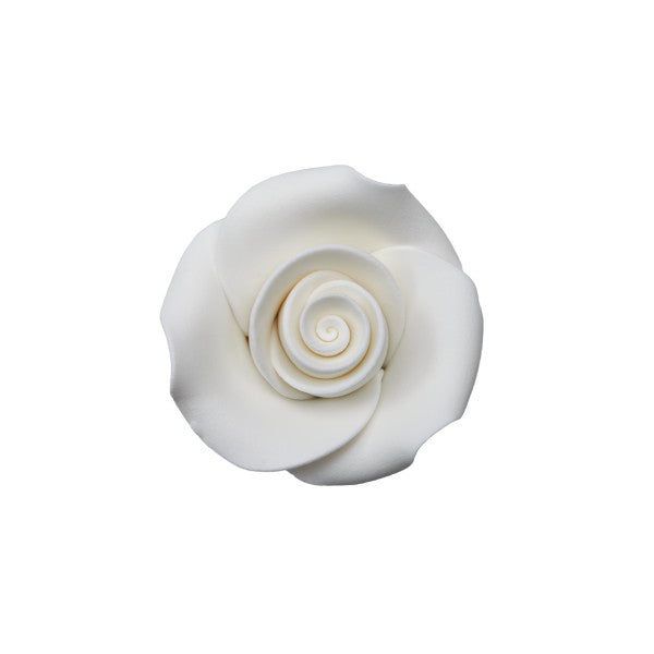 White 1.5" Rose SugarSoft® Premium Edible Decorations