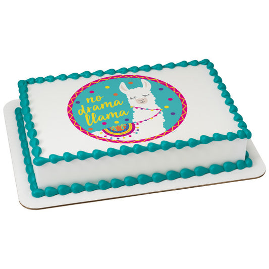 No Drama Llama Edible Cake Topper Image