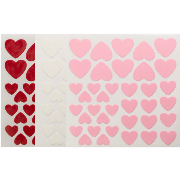 Red, Pink, White Hearts Fondant DecoShapes®