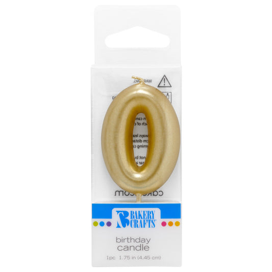 0 Mini Gold Numeral Candles