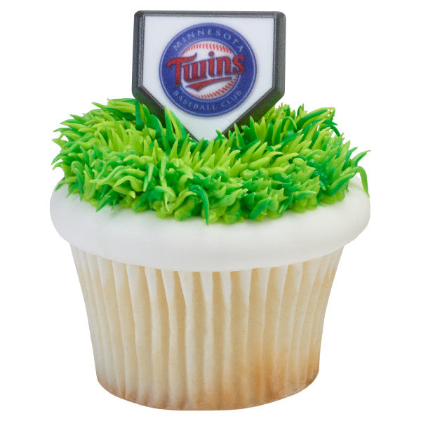 MLB® Home Plate Team Logo Cupcake Rings - Minnesota Twins (12 pieces)