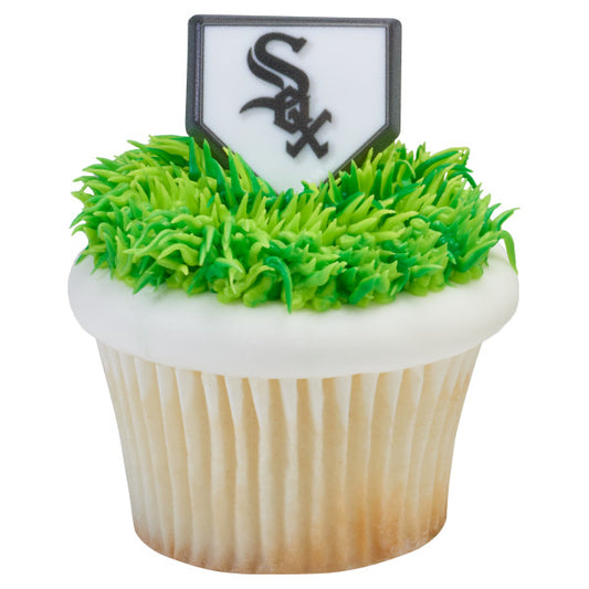 Anillos para cupcakes con logo del equipo MLB® Home Plate - Medias Blancas de Chicago (12 piezas) 