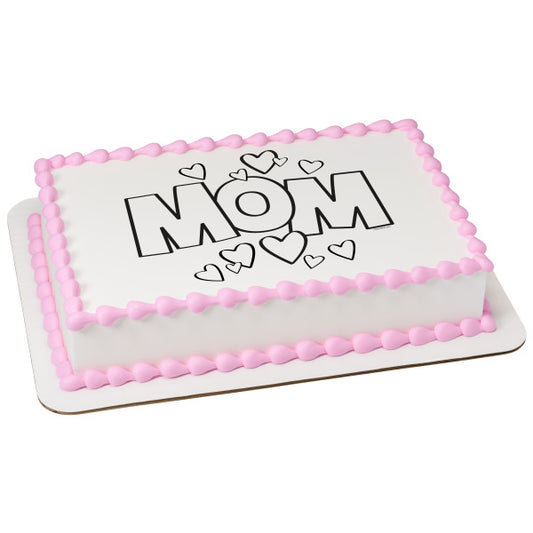 Imagen comestible para decoración de tarta de mamá pintable 