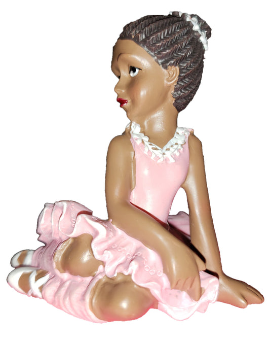 Bailarina de porcelana de 3" - Vestido rosa