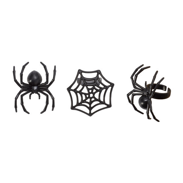 Ghoulish Spider and Web Cupcake Rings