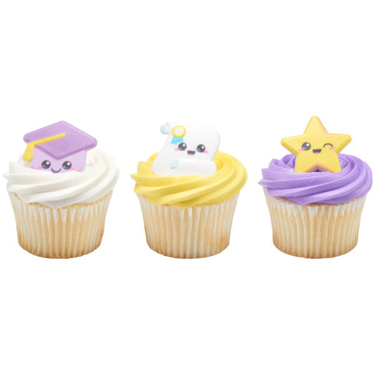 Graduation Characters Cupcake Rings