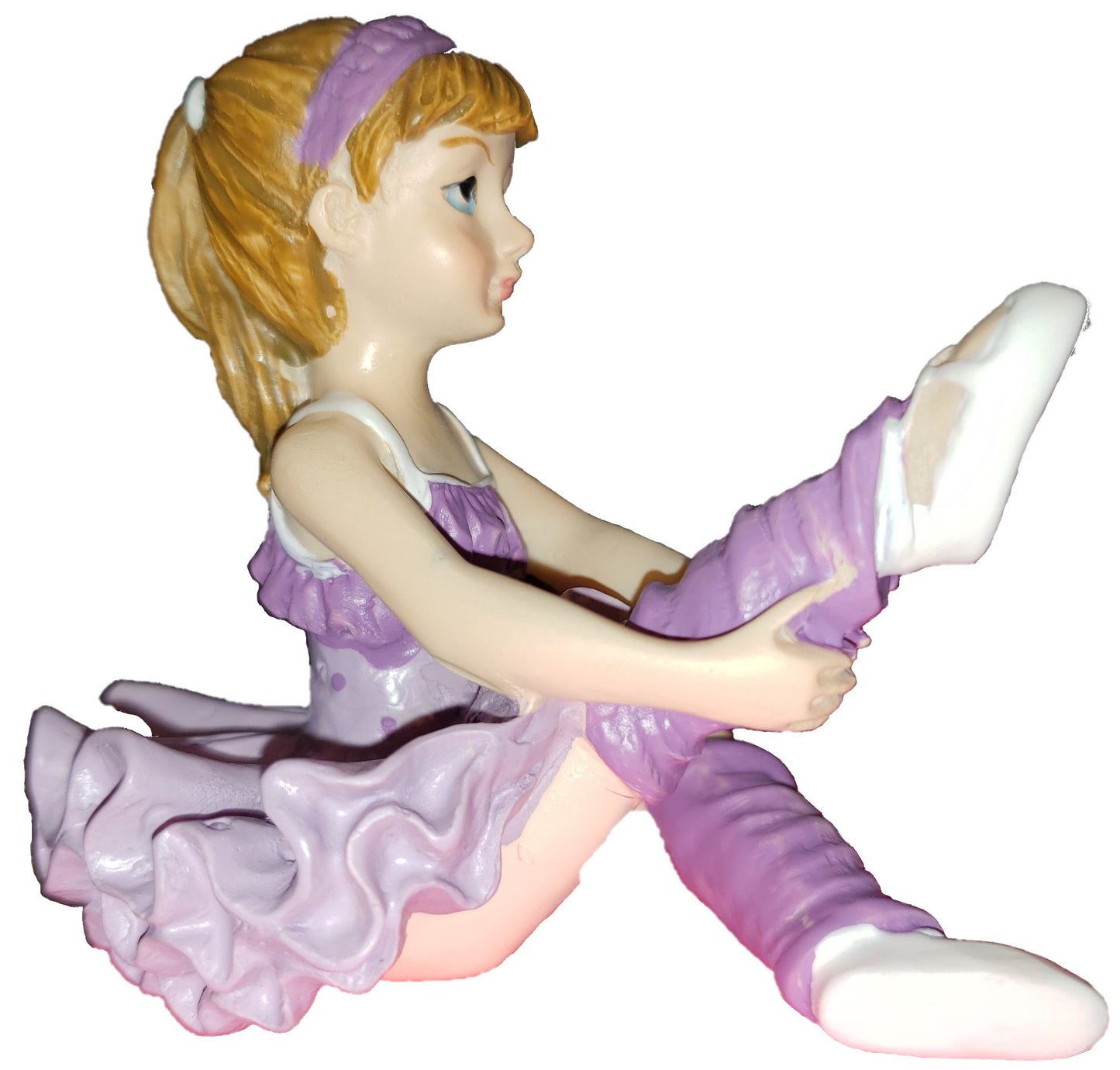 Bailarina de porcelana de 3" - Vestido morado