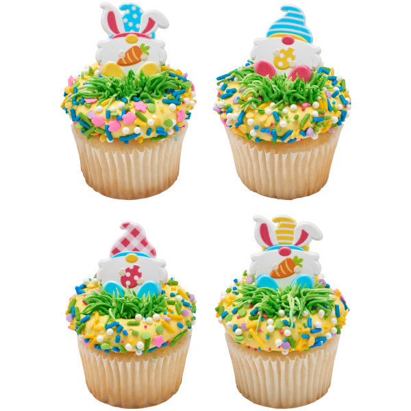 Anillos para cupcakes de gnomo de Pascua