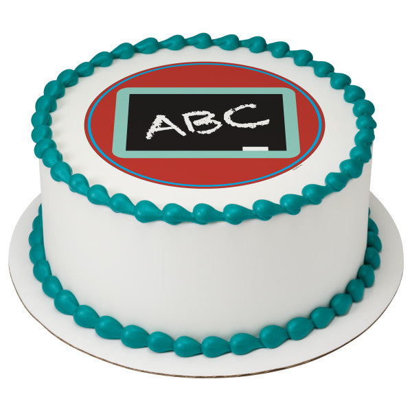 Imagen comestible para decoración de tarta ABC, pizarra