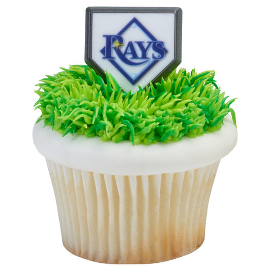 Anillos para cupcakes con logo del equipo MLB® Home Plate - Tampa Bay Rays (12 piezas) 