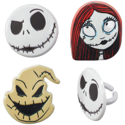 Anillos para cupcakes de Jack, Sally y Oogie Boogie de Pesadilla antes de Navidad