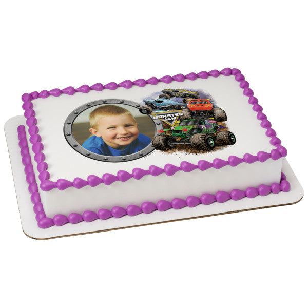 Monster Jam Crunch Time Edible Cake Topper Frame