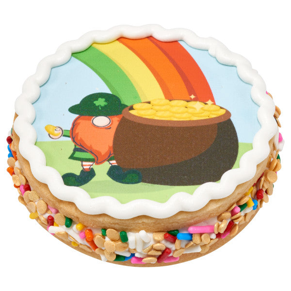 Rainbow Pot Of Gold Edible Cake Topper Image