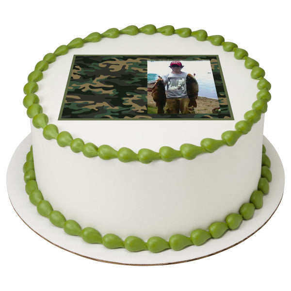 Camo Hunting Edible Cake Topper Image Frame