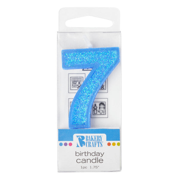 7 Mini Glitter Numeral Candle