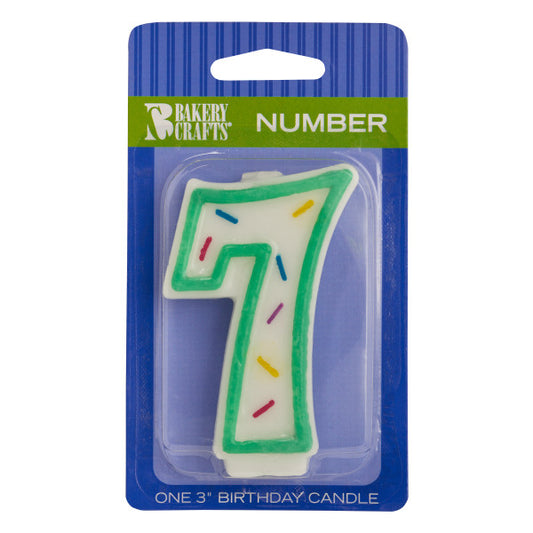 A Birthday Place - Cake Toppers - Numeral "7" Sprinkle Candles