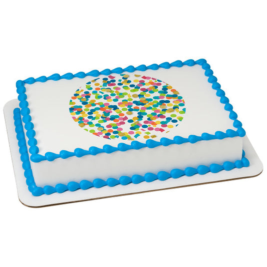 Confetti Edible Cake Topper Image