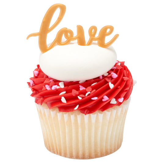 Gold Love Cupcake Layon