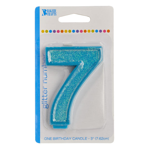 7 Glitter Numeral Candle