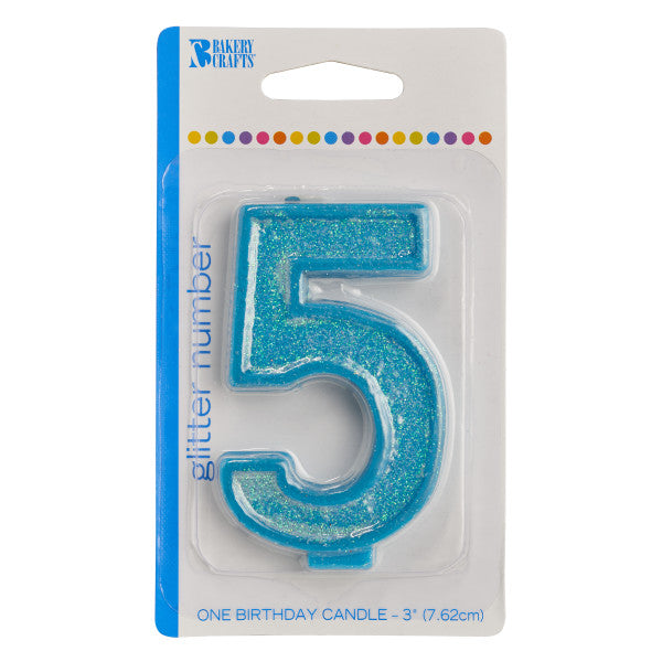 5 Glitter Numeral Candle