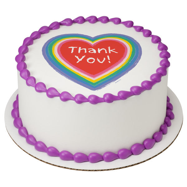 Thank You Edible Cake Topper Image