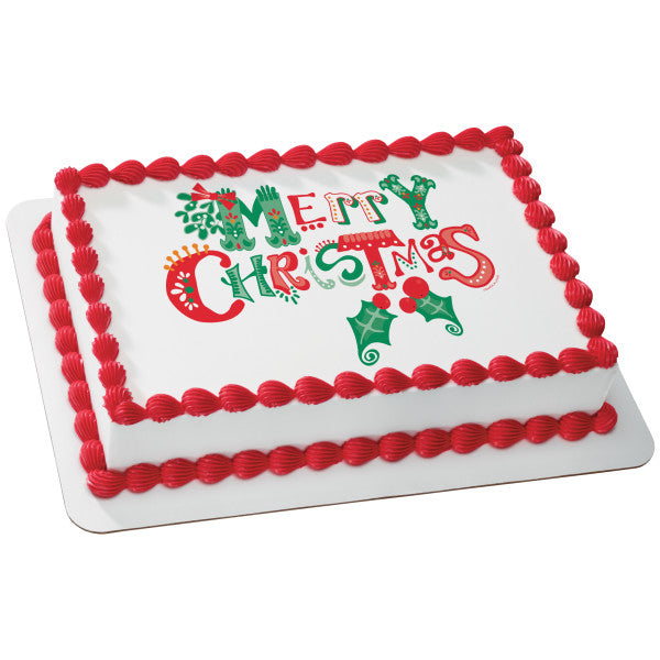 Merrymaking Merry Christmas Edible Cake Topper Image