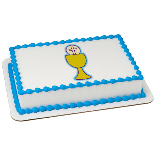 Communion Chalice Edible Cake Topper Image