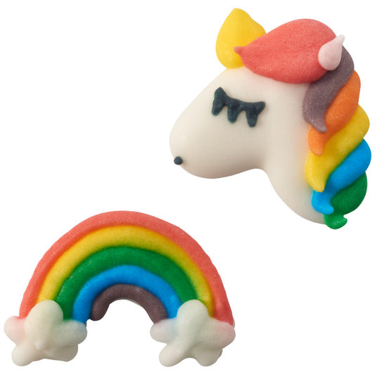 Unicorn and Rainbow Royal Icing Decoration