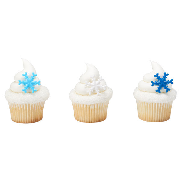 Blue Snowflake Cupcake Rings