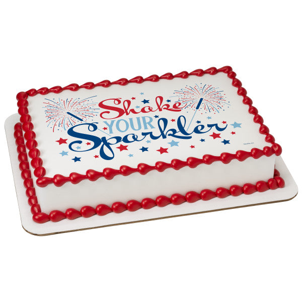 Shake Your Sparkler Edible Cake Topper Image