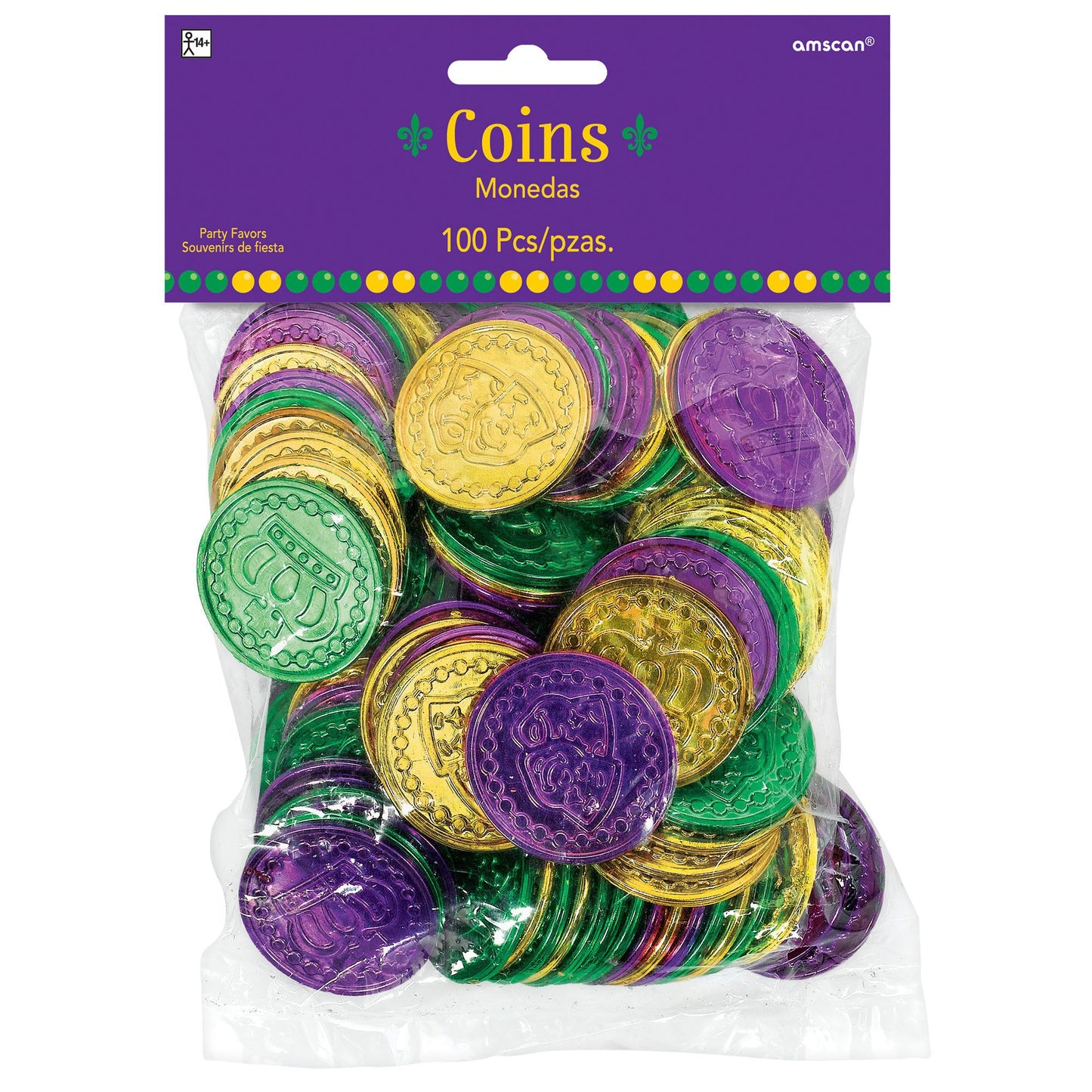 Mardi Gras Coins, 100ct