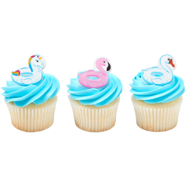 Anillos para cupcakes con flotadores de piscina