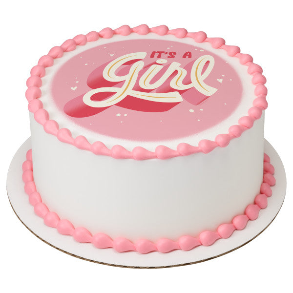 It's a Girl Edible Cake Topper Image