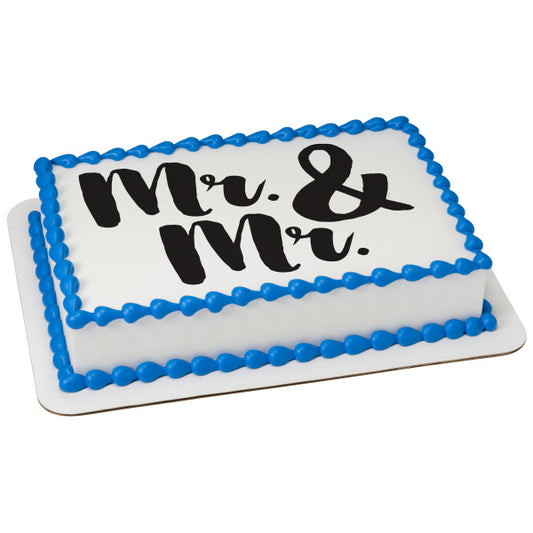 Mr. & Mr. Edible Cake Topper Image