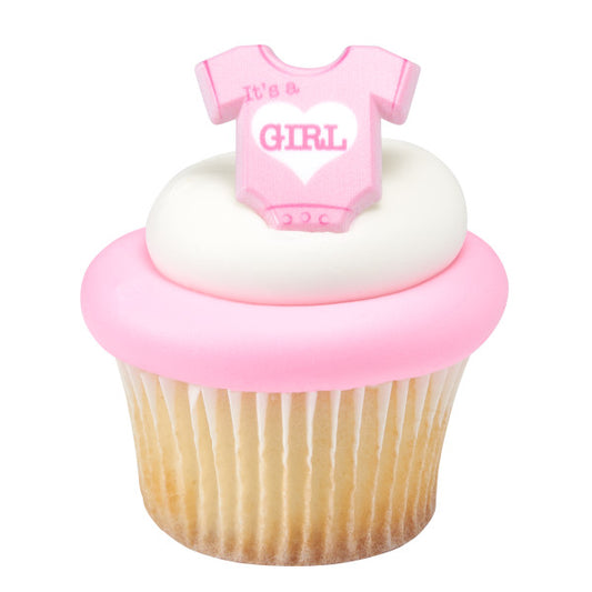 It's a girl onesie Cupcake Rings