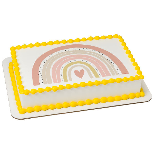 Pastel Rainbow Edible Cake Topper Image ABPDP27382