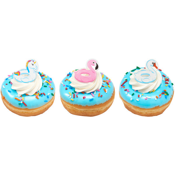 Anillos para cupcakes con flotadores de piscina